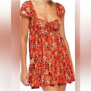 Free People Red Floral Dress